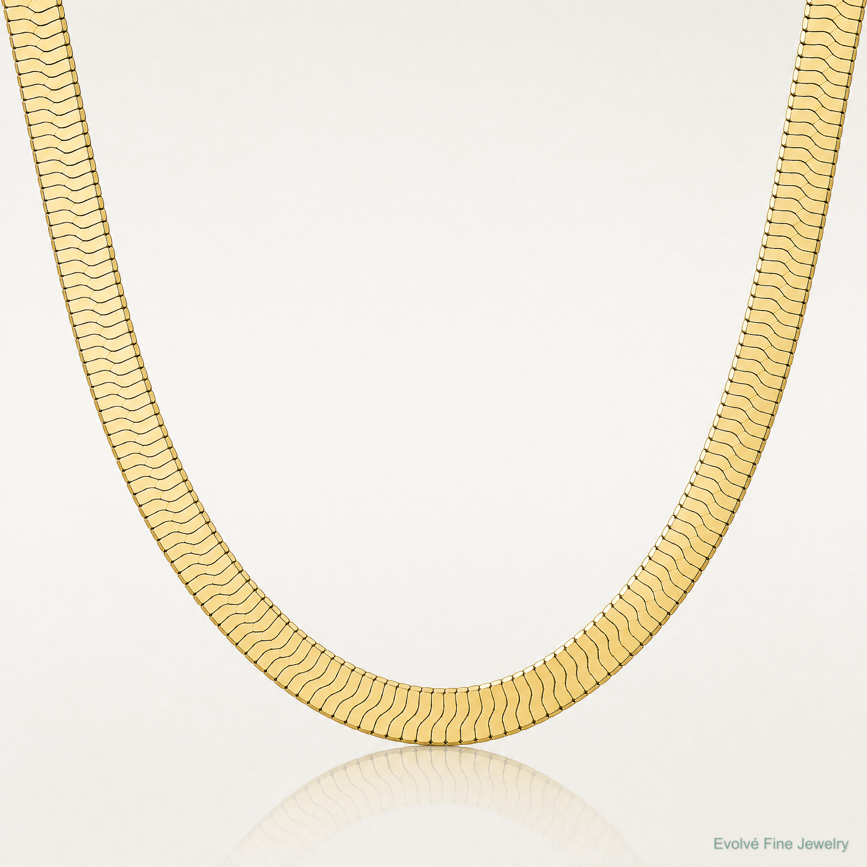 10k 4mm Silky Herringbone Chain - Lifestyle View