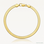 10k 4mm Silky Herringbone Chain - Lifestyle View