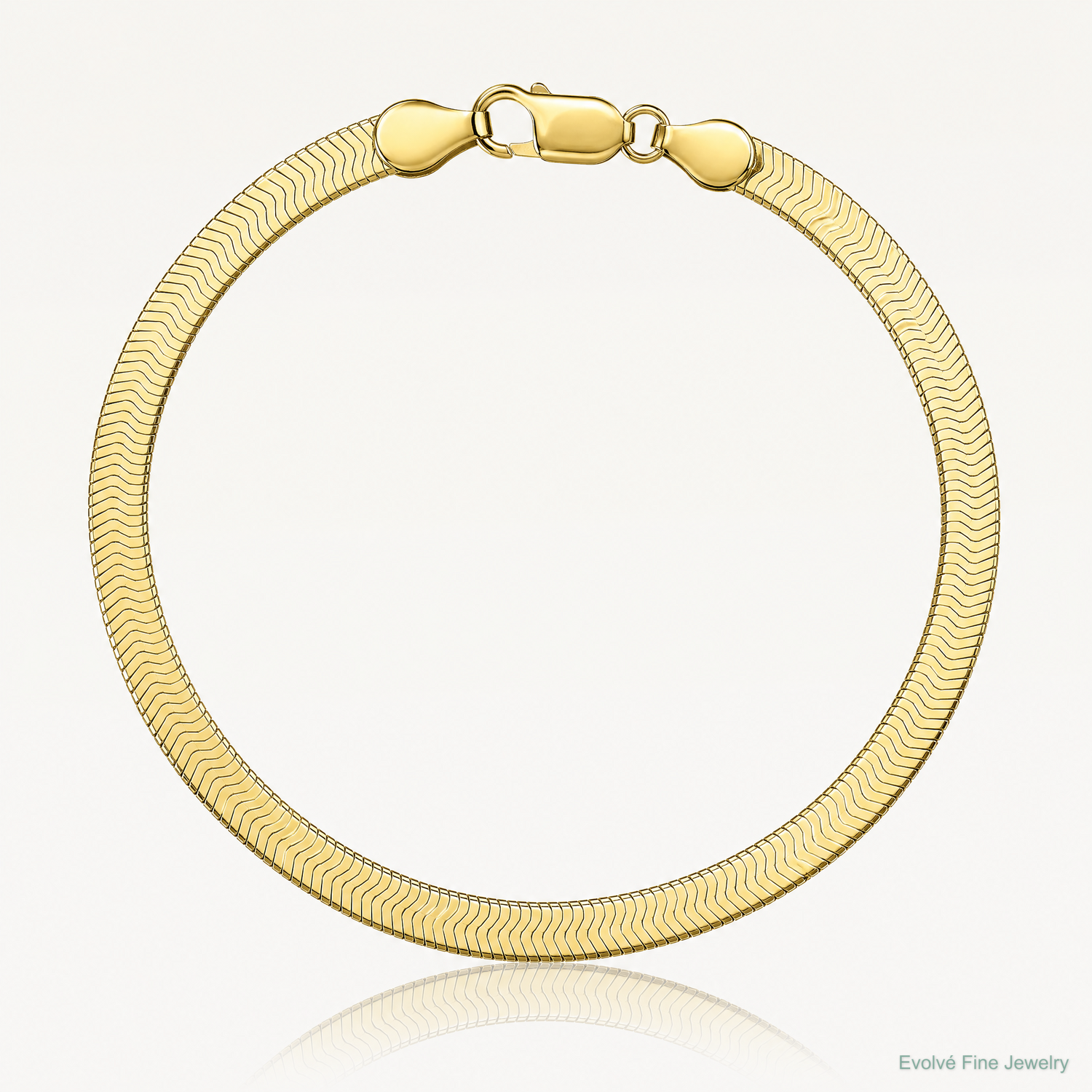 10k 4mm Silky Herringbone Chain - Lifestyle View