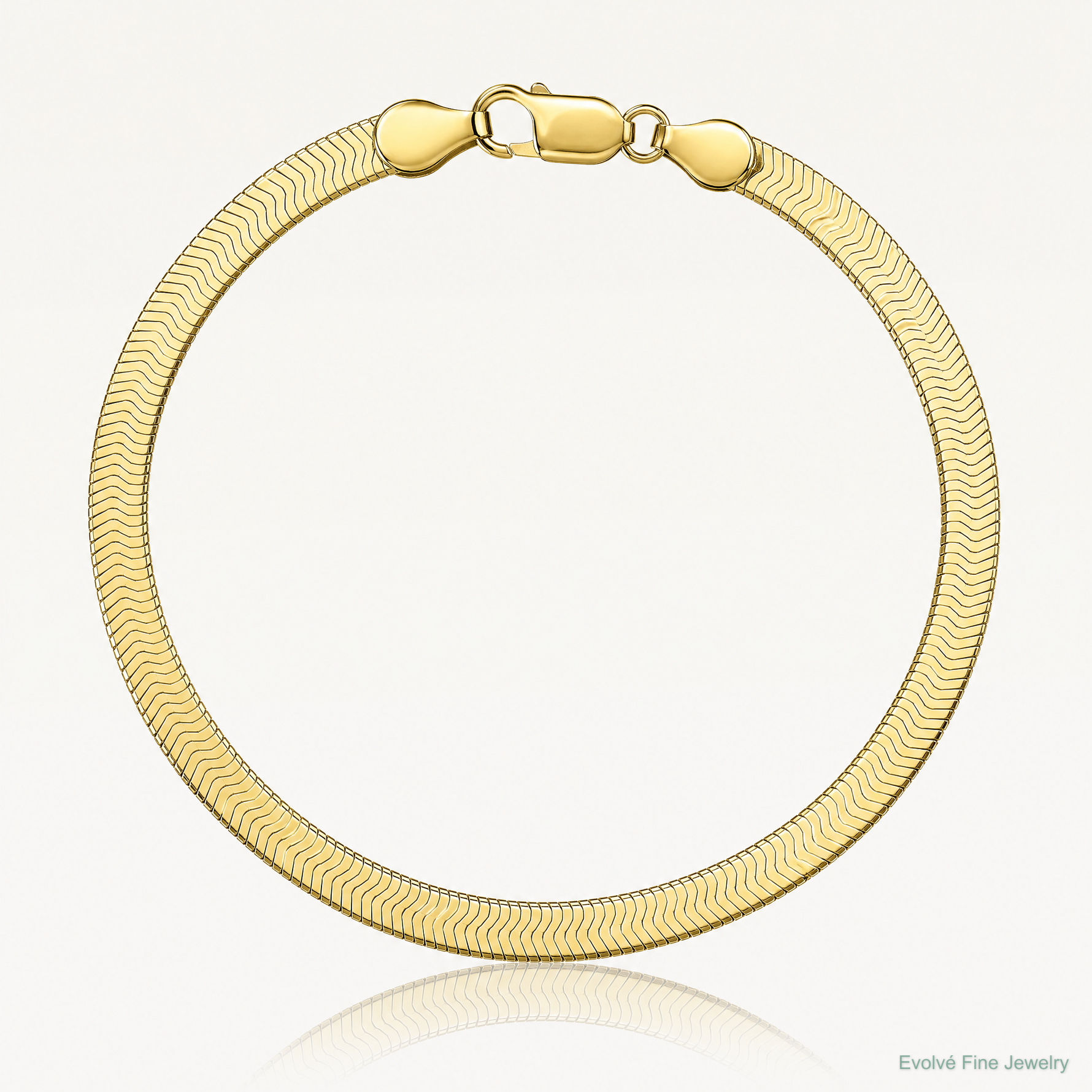 10k 4mm Silky Herringbone Chain - Lifestyle View