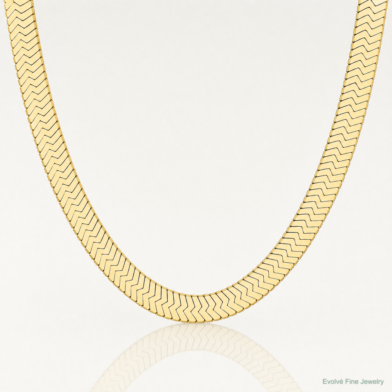 10k 5mm Silky Herringbone Chain - Lifestyle View
