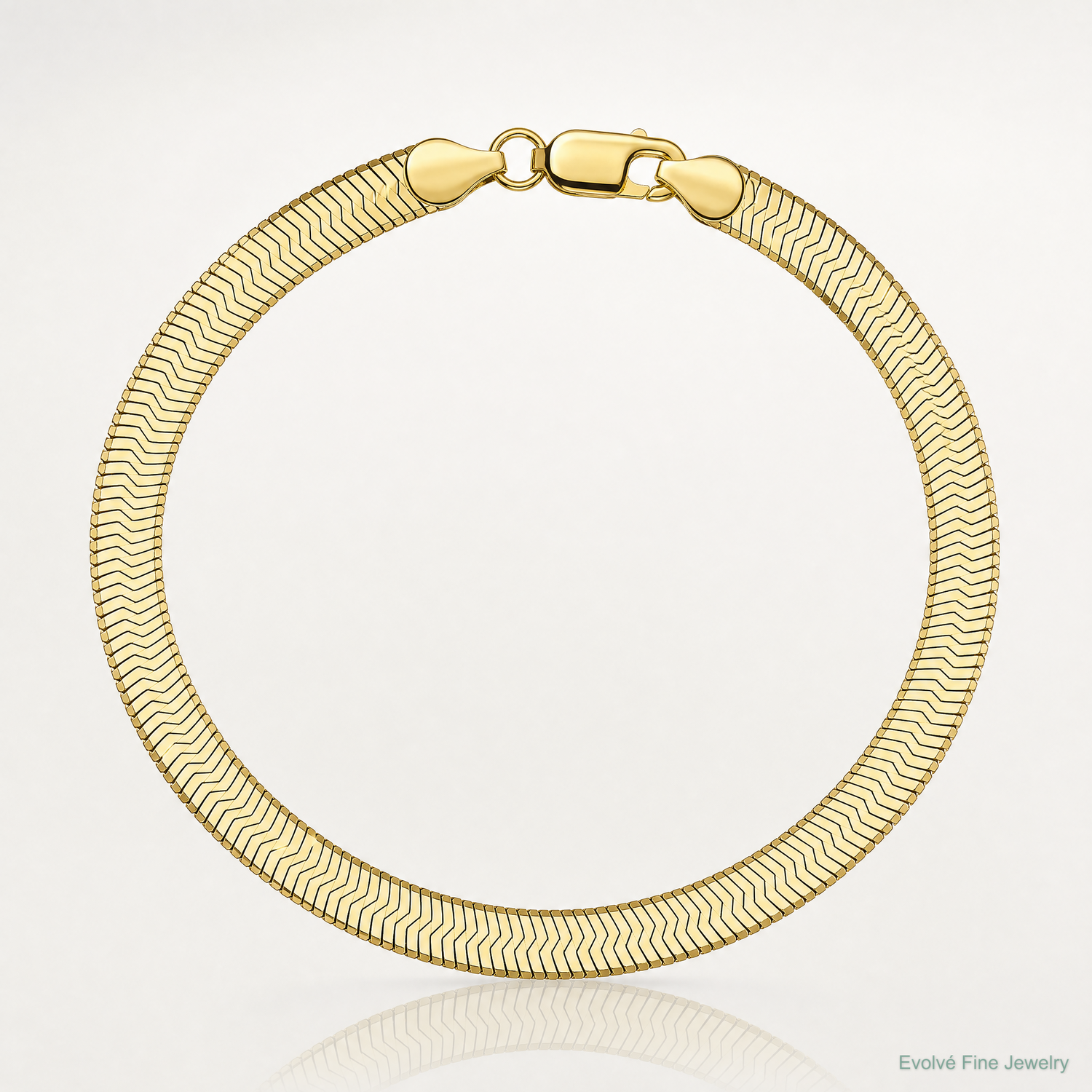 10k 5mm Silky Herringbone Chain - Lifestyle View