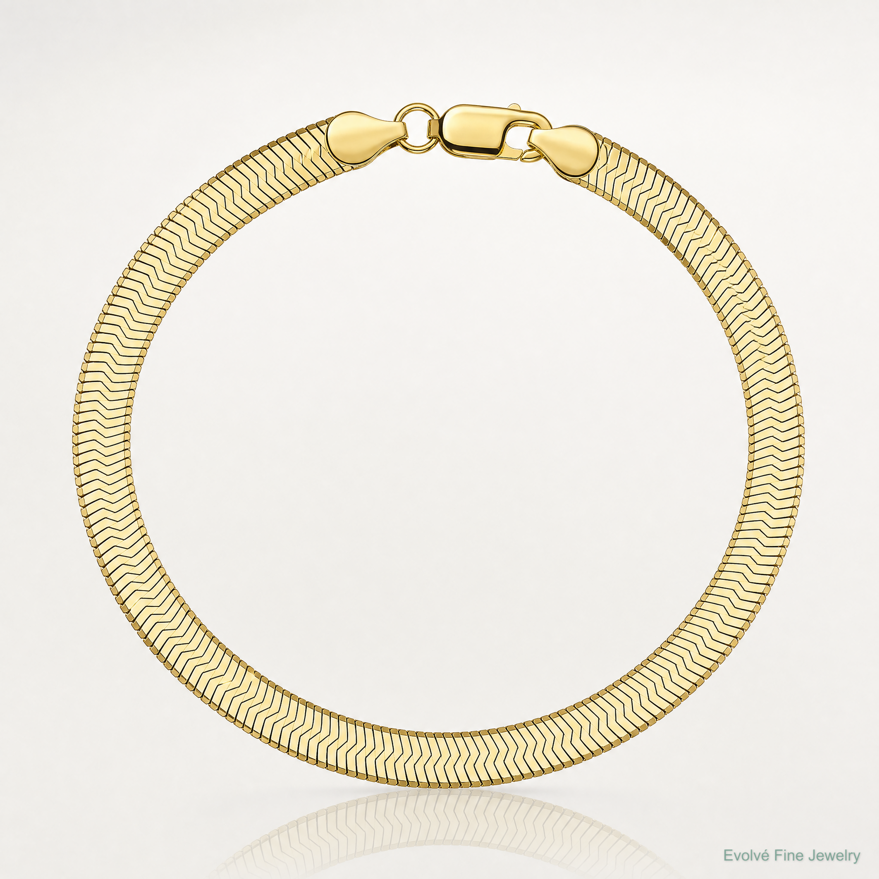 10k 5mm Silky Herringbone Chain - Lifestyle View