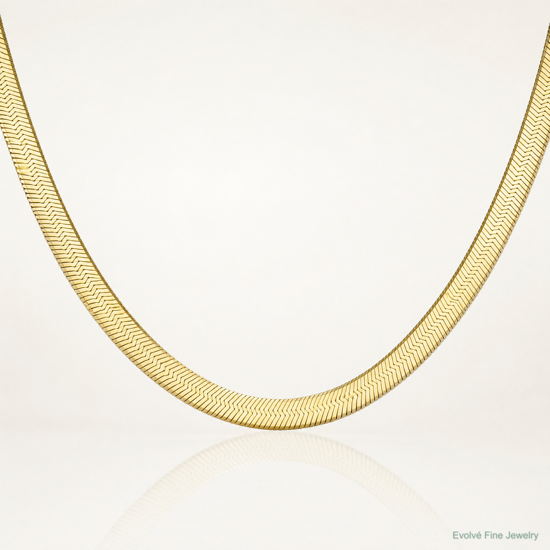 10k 5.5mm Silky Herringbone Chain - Lifestyle View