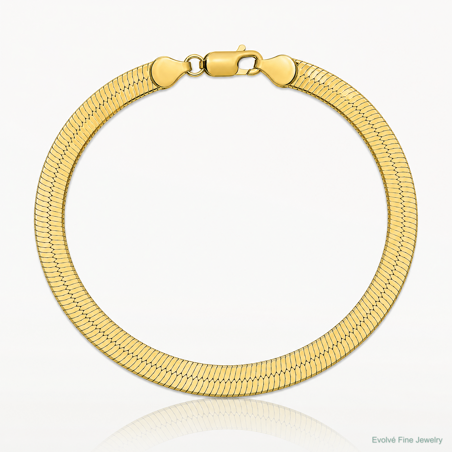 10k 5.5mm Silky Herringbone Chain - Lifestyle View