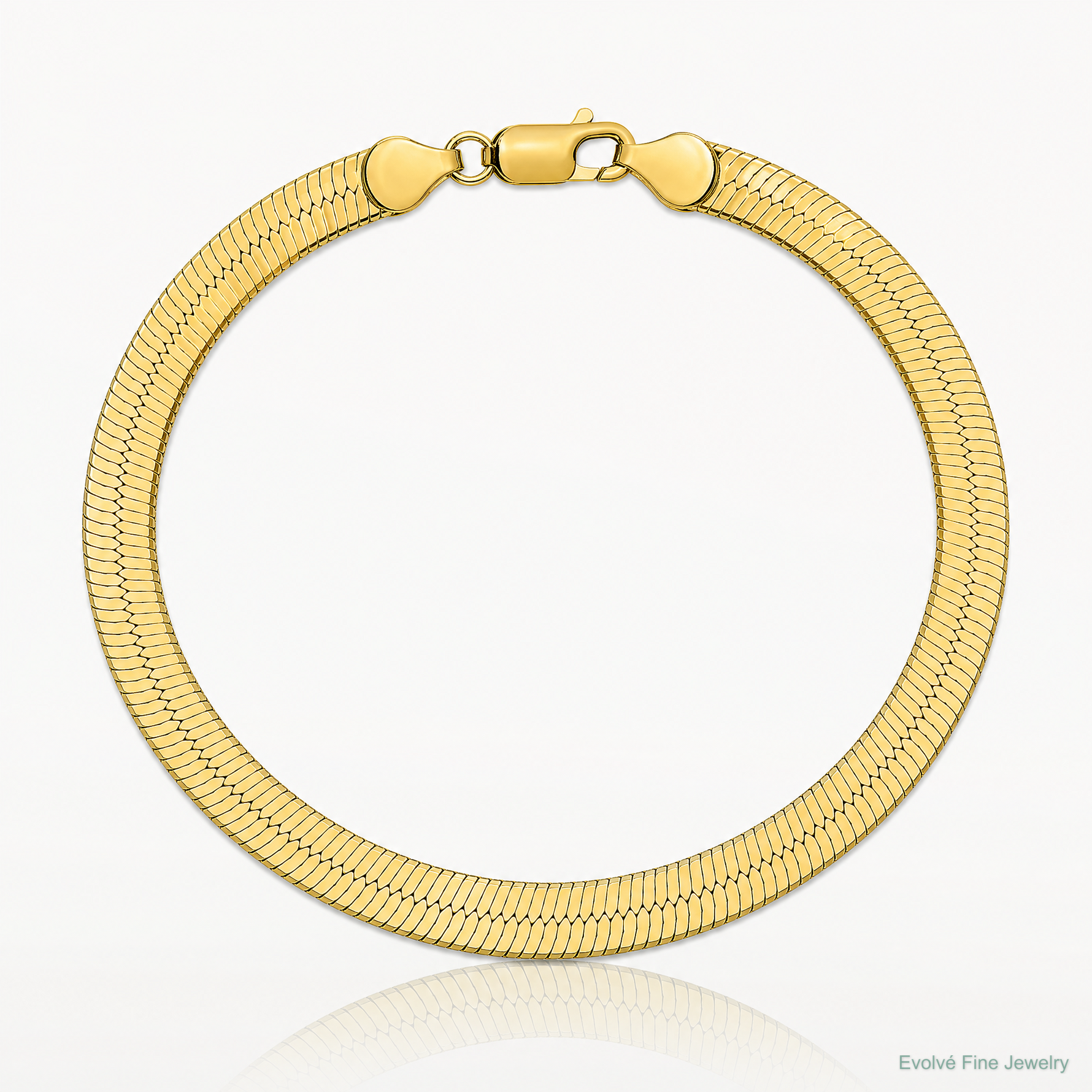 10k 5.5mm Silky Herringbone Chain - Lifestyle View