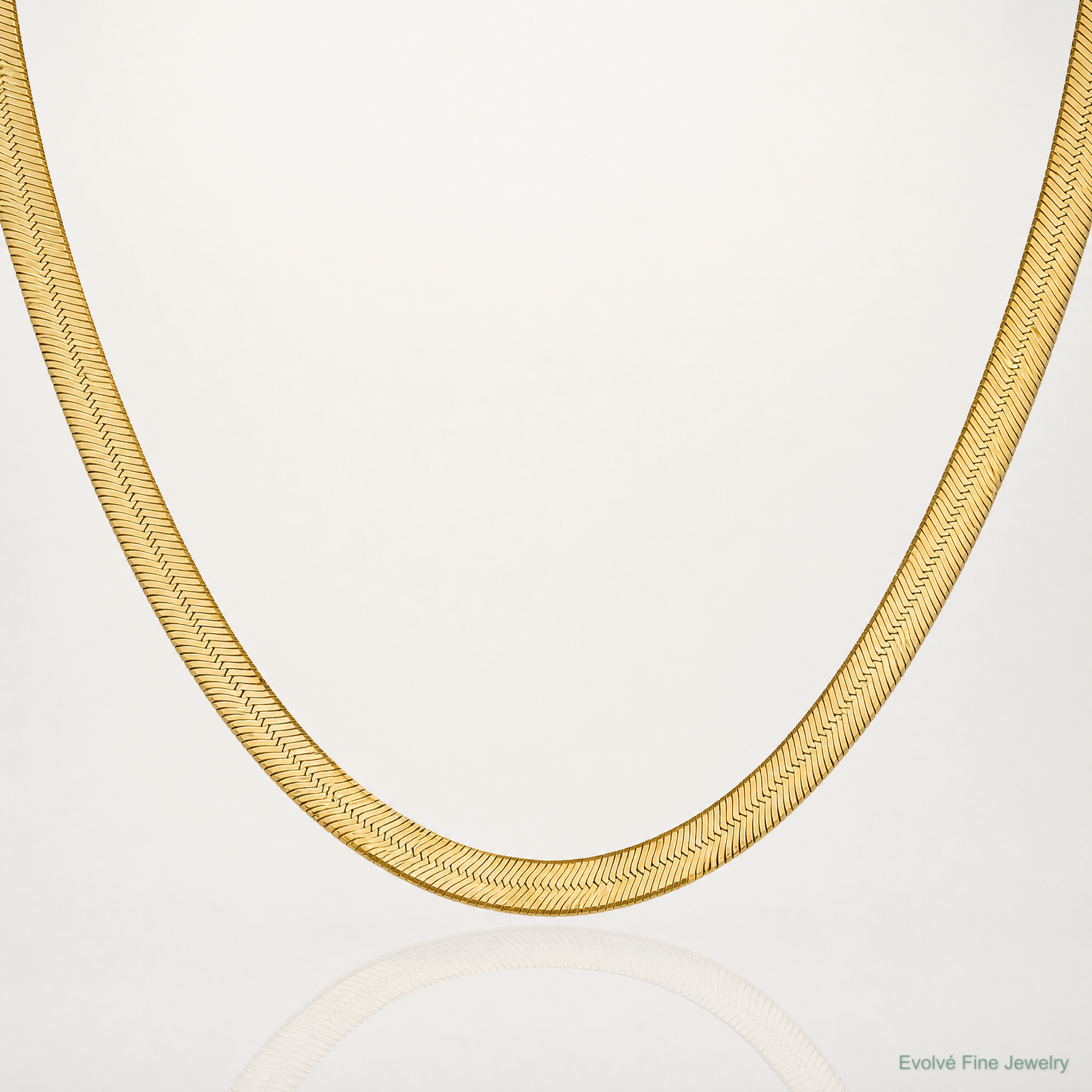 10K 6.5mm Silky Herringbone Chain - Lifestyle View