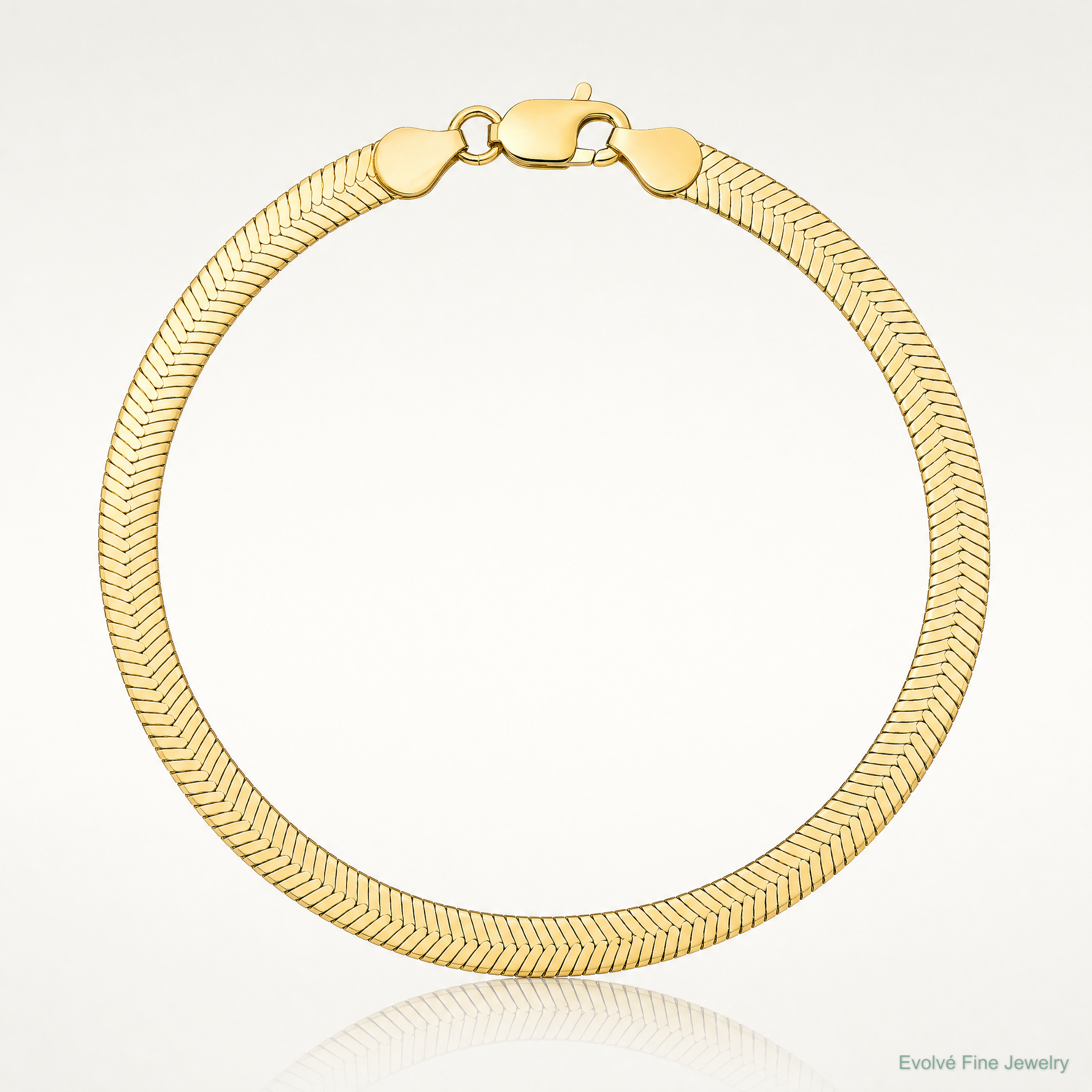 10K 6.5mm Silky Herringbone Chain - Lifestyle View
