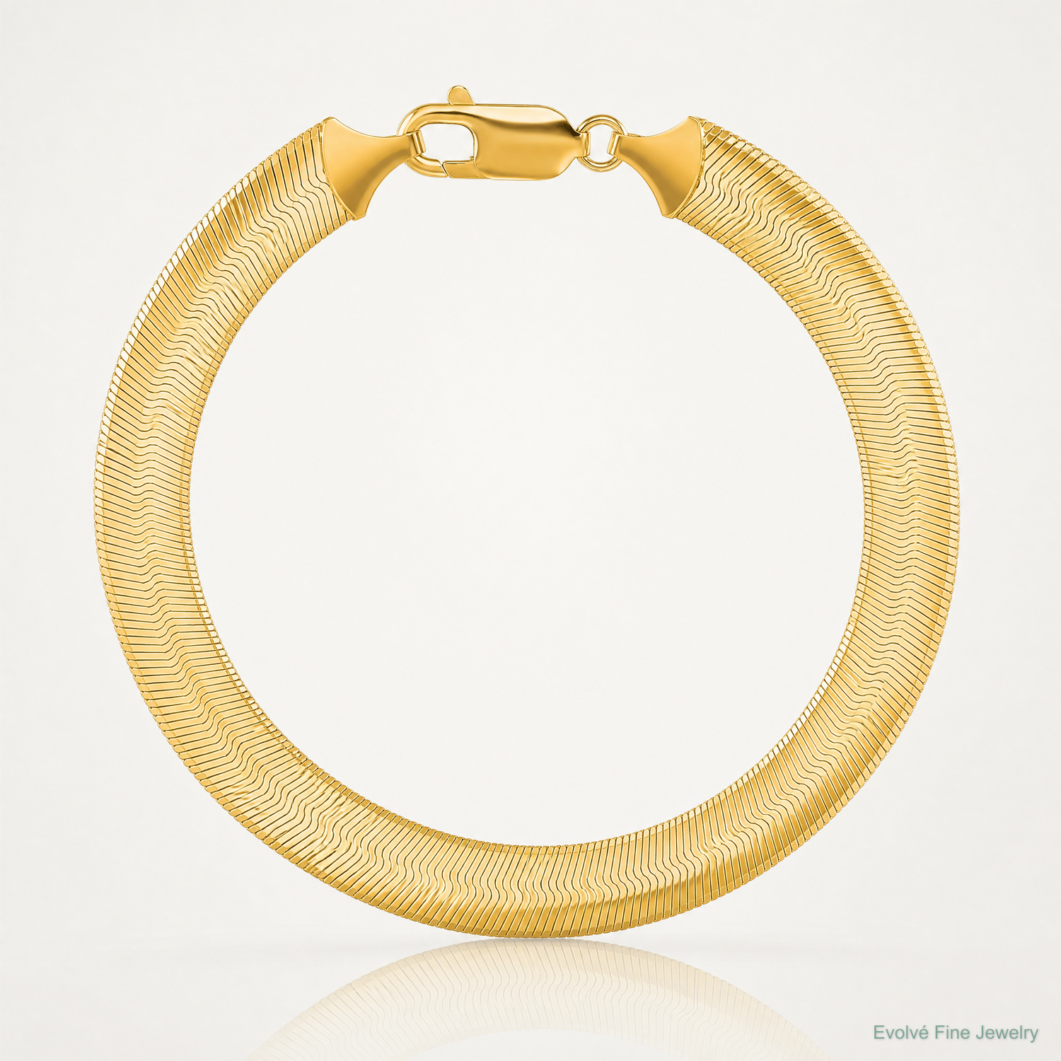 10K 10mm Silky Herringbone Chain - Lifestyle View