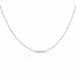 14k White Gold 1mm Carded Singapore Chain - Lifestyle View