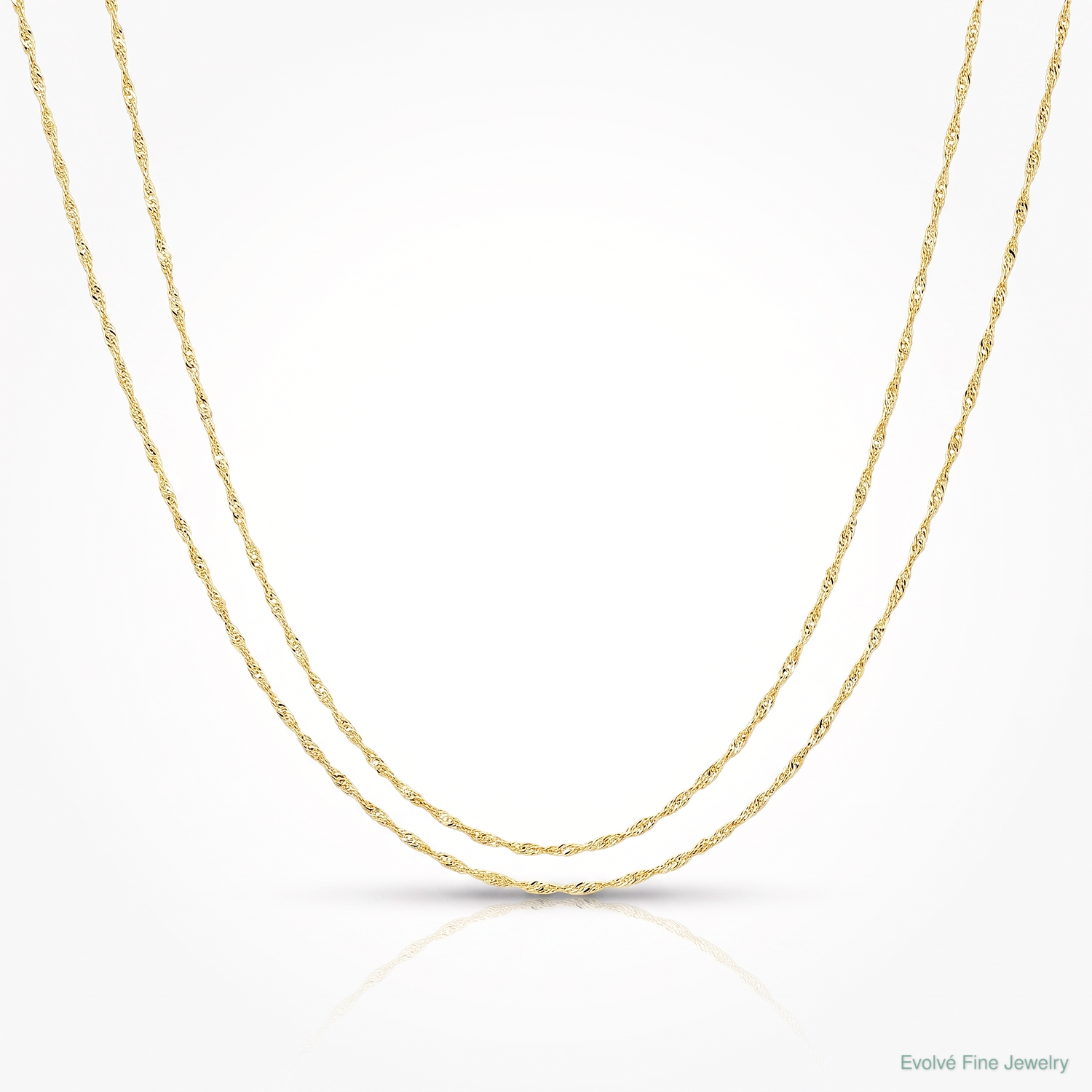 14k 1mm Carded Singapore Chain - Lifestyle View