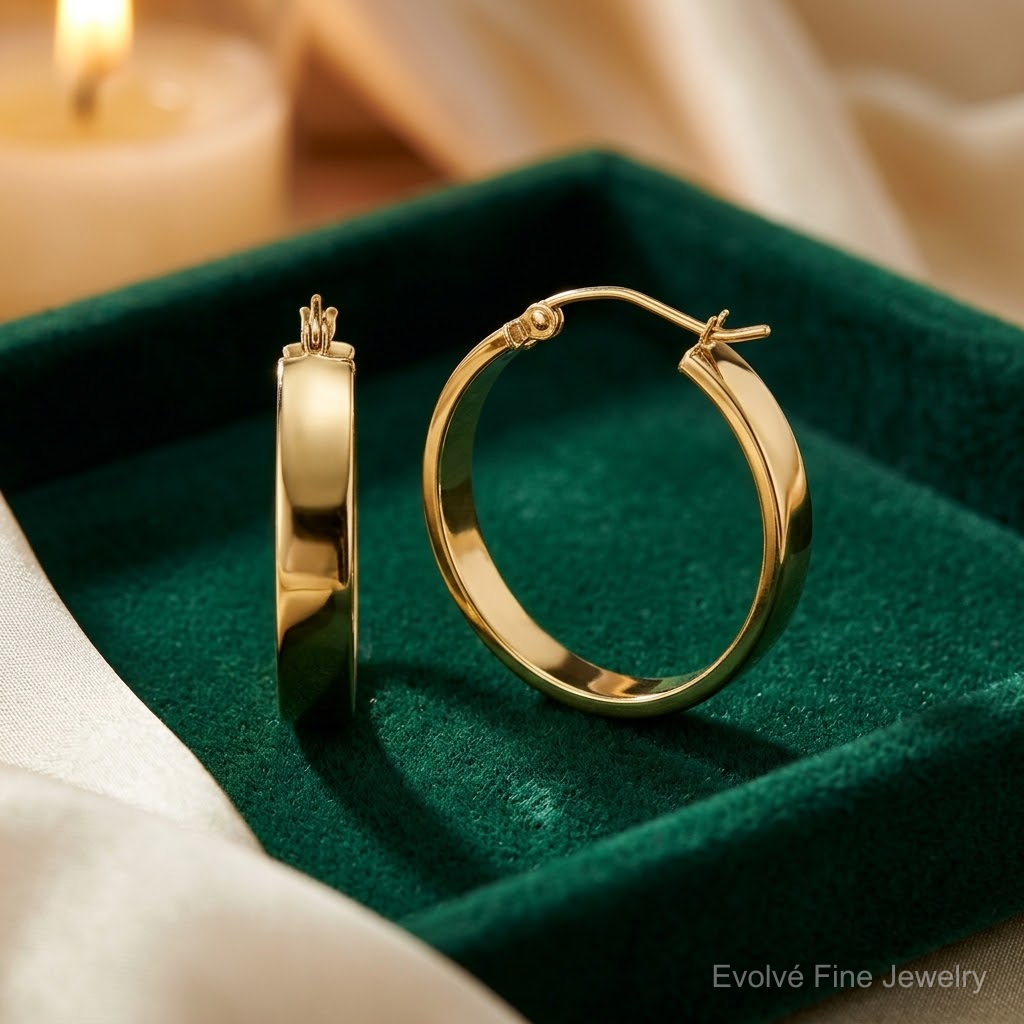 10k Polished Hoop Earring - Lifestyle View