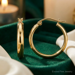 10k Polished Hoop Earring - Lifestyle View