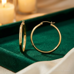 10k Polished Hoop Earring - Lifestyle View