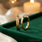 10K Diamond Cut Oval Hoop Earrings - Lifestyle View