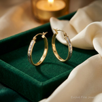 10k Two-tone Diamond Cut Twisted Hoop Earrings - Lifestyle View