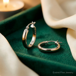 10k White Gold Polished Hoop Earring - Lifestyle View