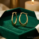 10K Polished Hoop Earrings - Lifestyle View