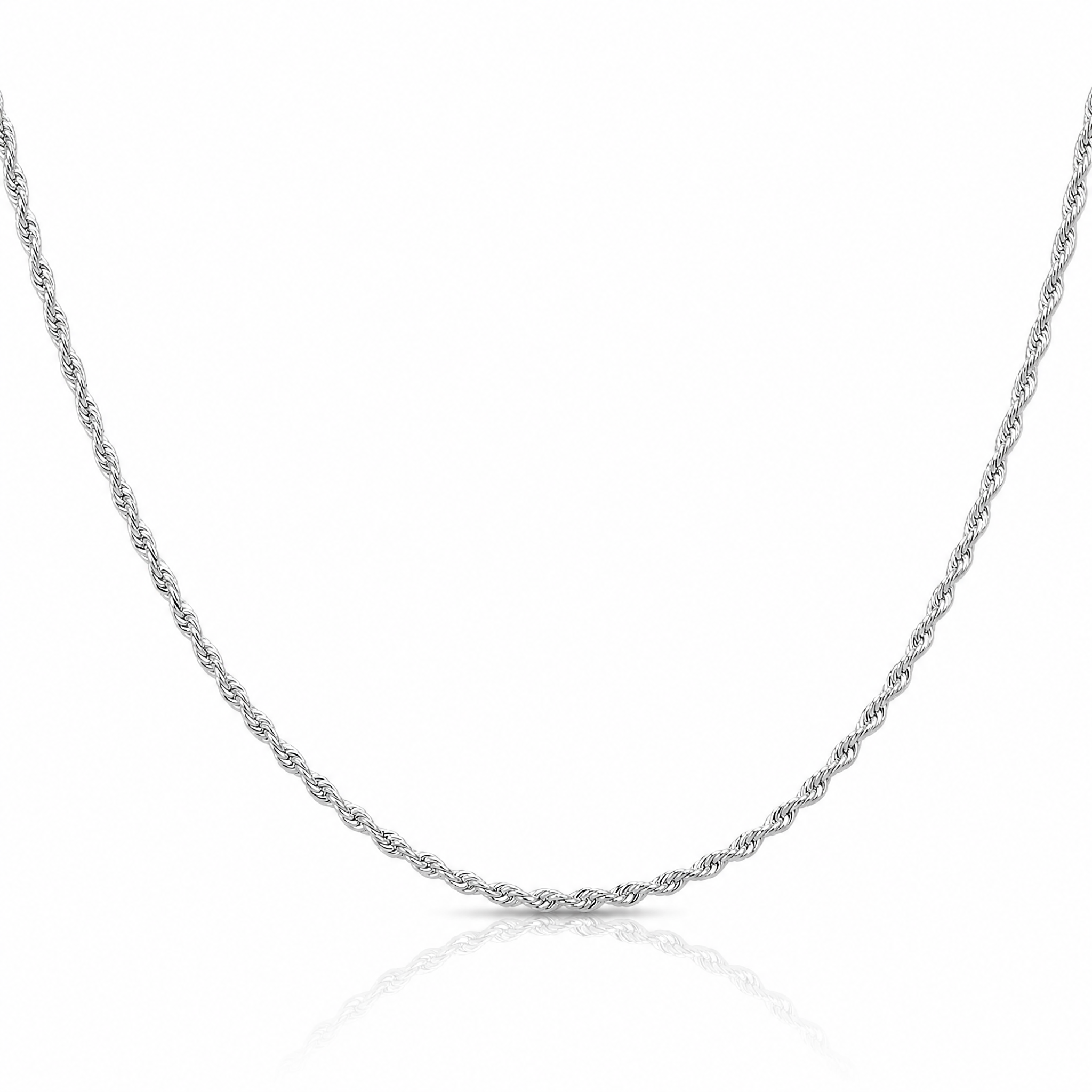 10k White Gold 1.85mm D/C Quadruple Rope Chain - Lifestyle View