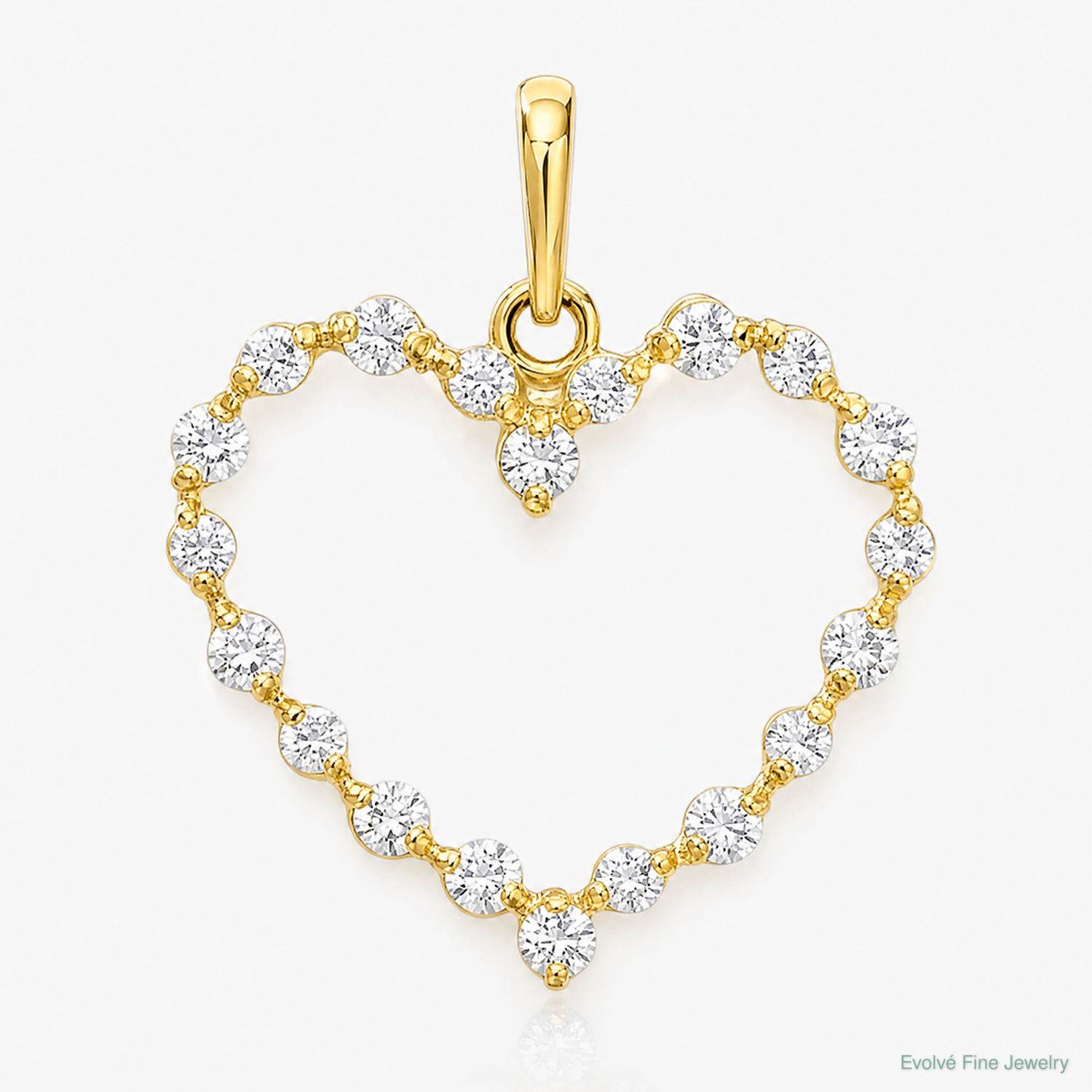 10K CZ Heart Pendant - Lifestyle View