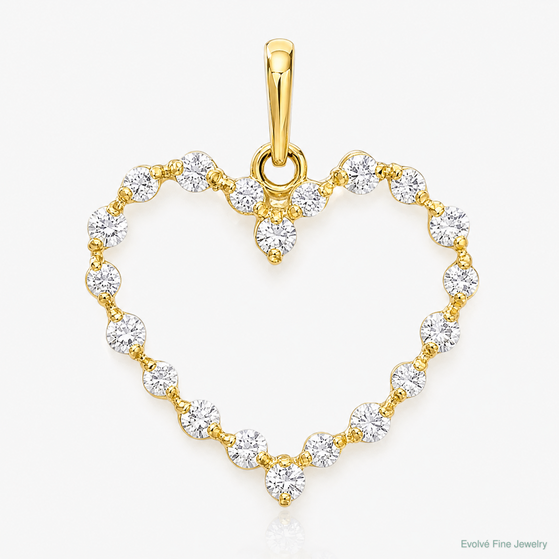 10K CZ Heart Pendant - Lifestyle View