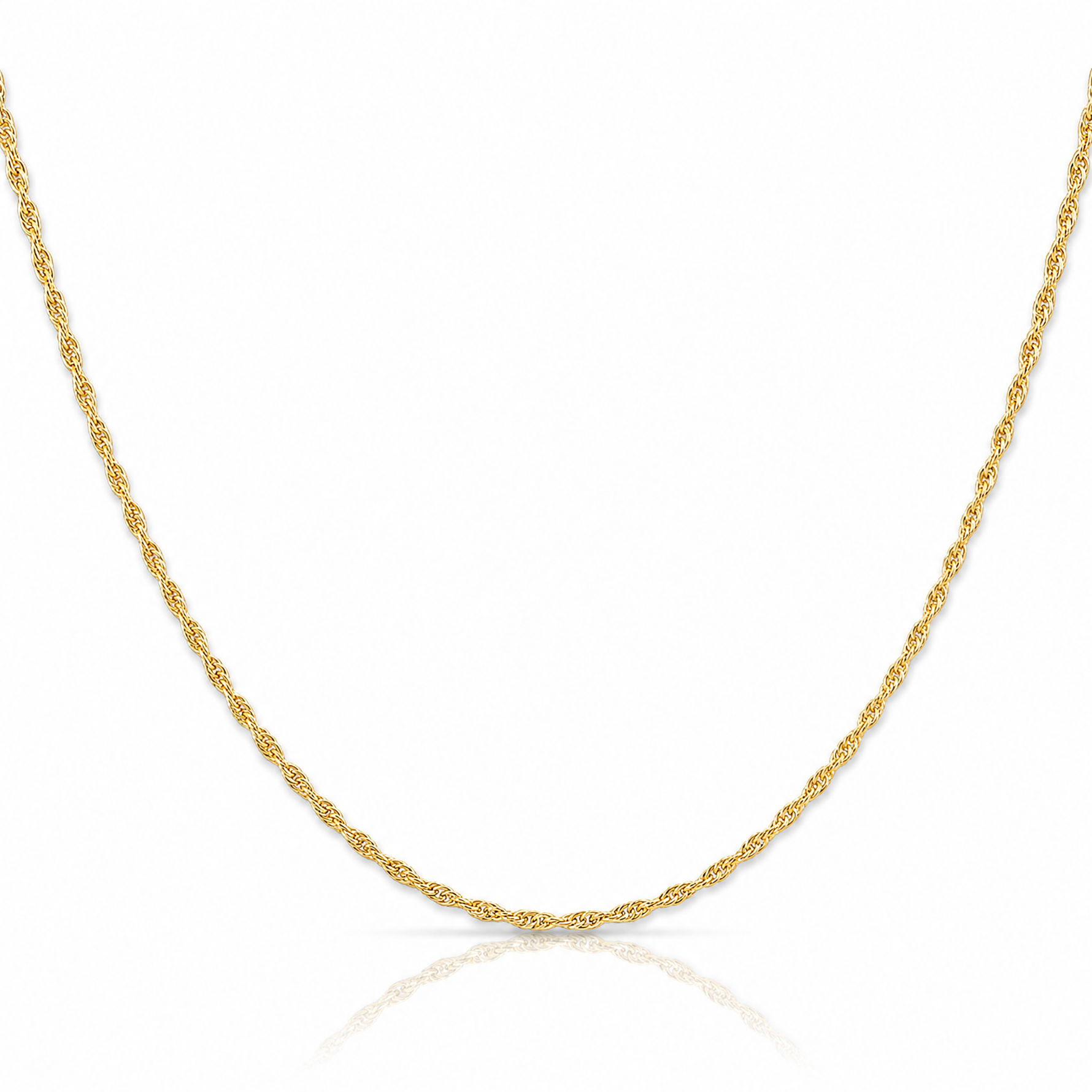 14K 1.55mm Carded Cable Rope Chain - Lifestyle View