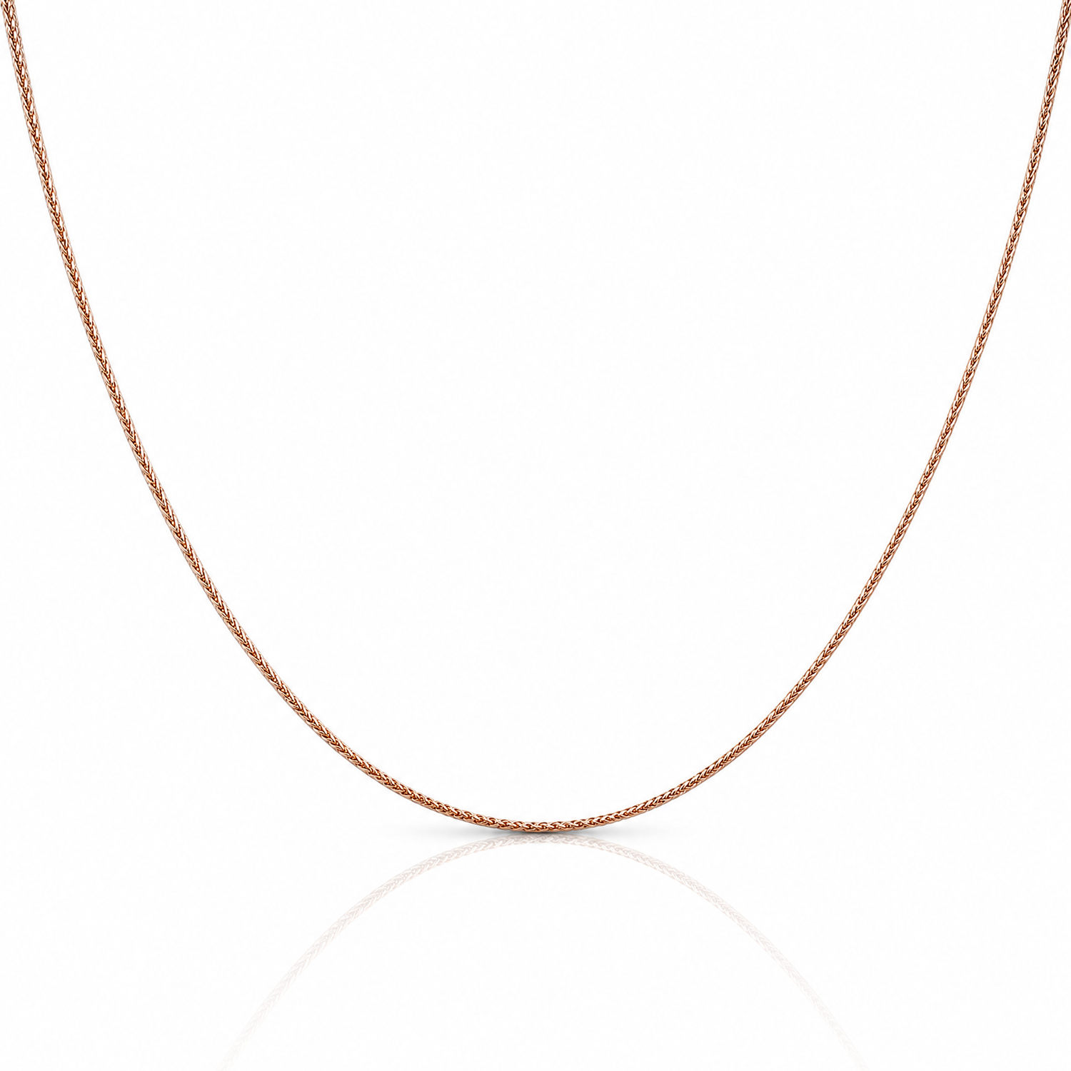 Leslie's 14k Rose Gold .85mm Spiga Chain - Lifestyle View