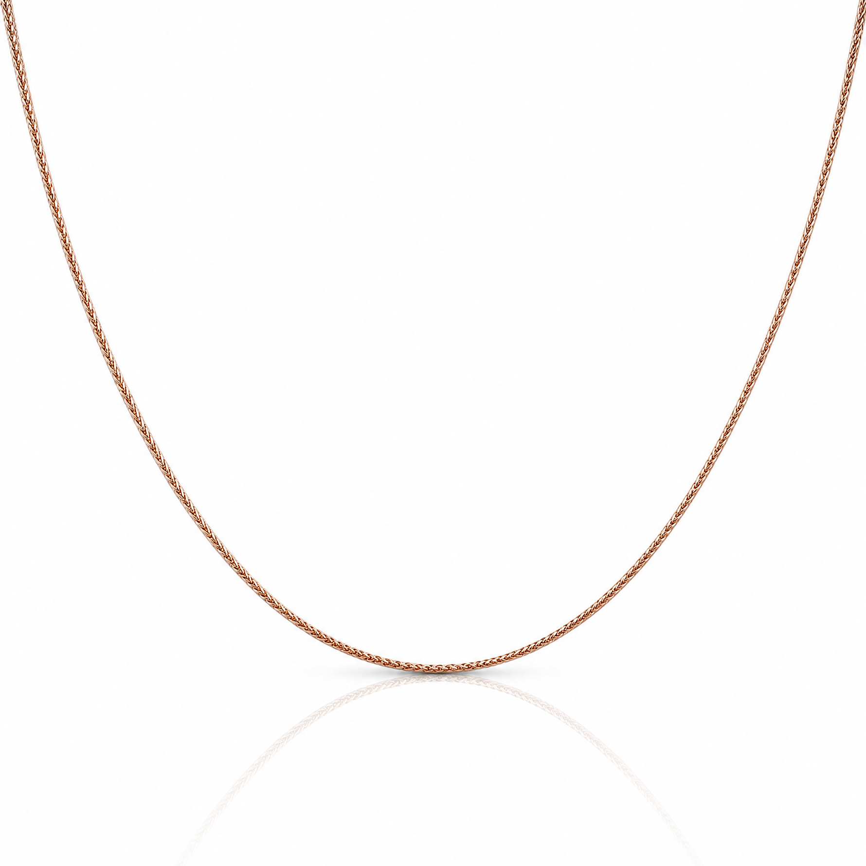 Leslie's 14k Rose Gold .85mm Spiga Chain - Lifestyle View