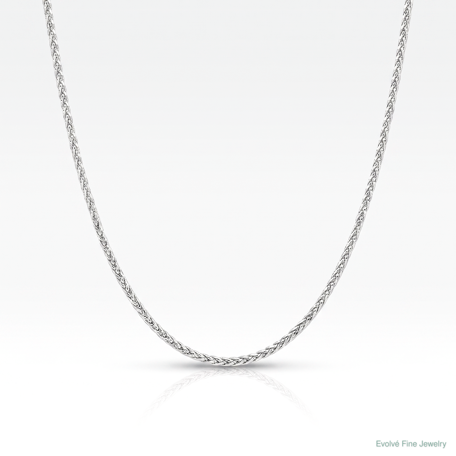 Leslie's 14K White Gold Adjustable .8mm D/C Wheat Chain - Lifestyle View