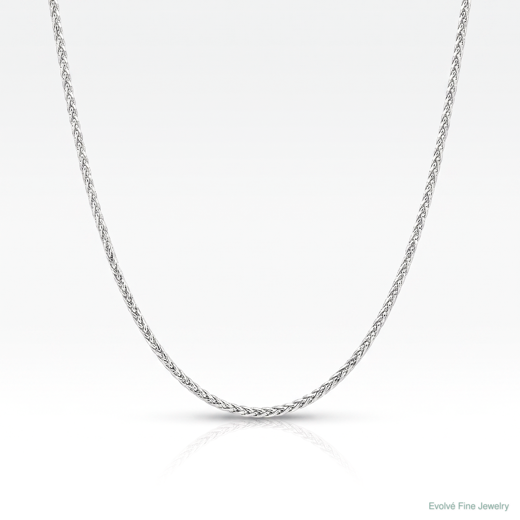 Leslie's 14K White Gold Adjustable .8mm D/C Wheat Chain - Lifestyle View