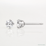 Inverness 14k White Gold 3mm Square CZ Post Earrings - Lifestyle View