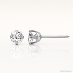 Inverness 14k White Gold 5mm Sq CZ Post Earrings - Lifestyle View