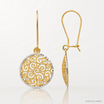 Leslie's 14K Two-tone Filigree Dangle Earrings - Lifestyle View