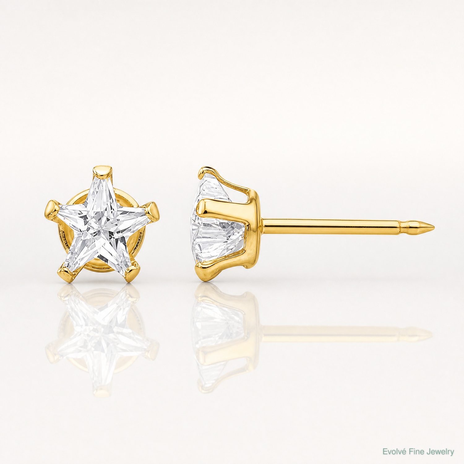 Inverness 14k 4mm Star CZ Post Earrings - Lifestyle View