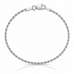 Leslie's 14k White Gold 1.5mm Diamond-cut Rope Chain - Lifestyle View