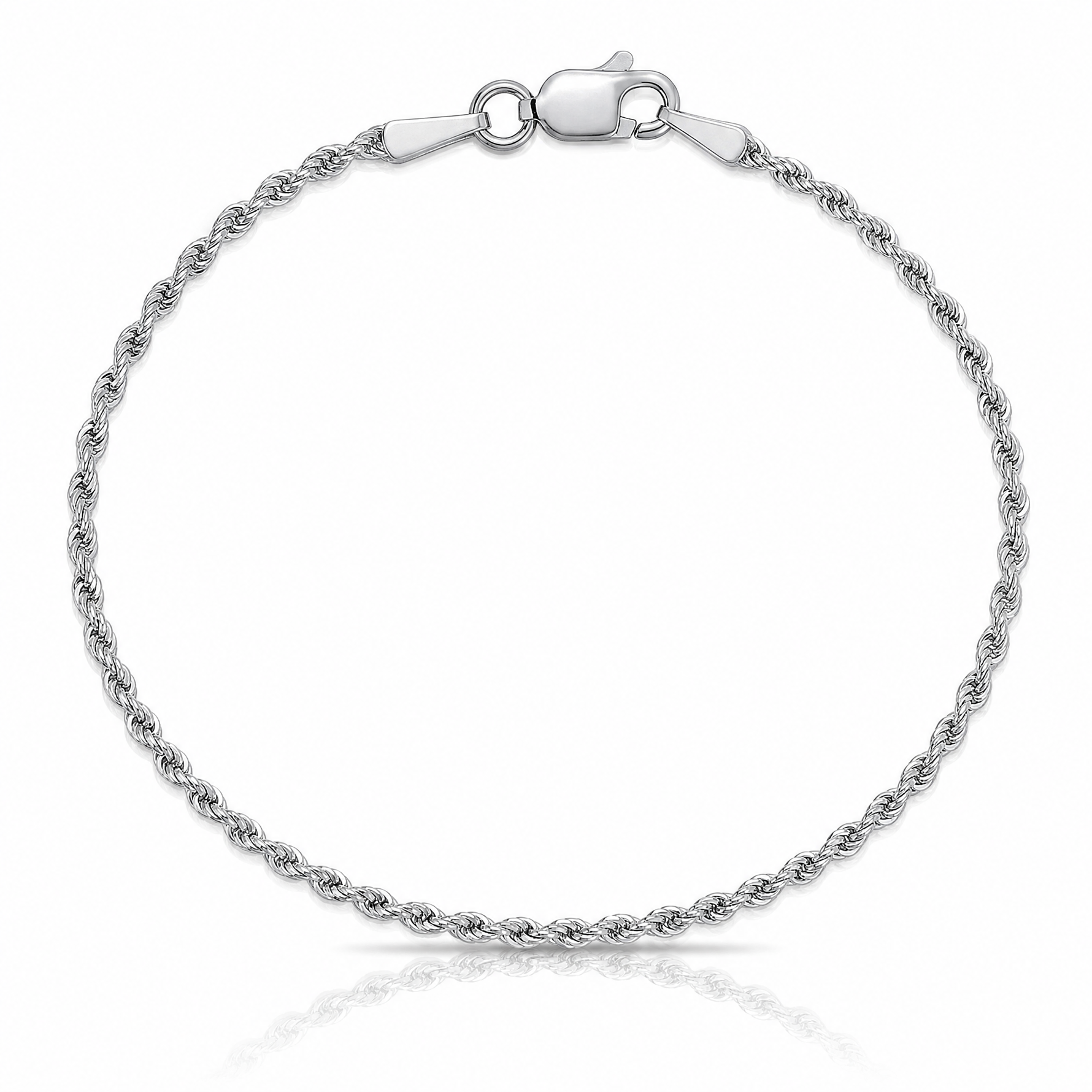 Leslie's 14k White Gold 1.5mm Diamond-cut Rope Chain - Lifestyle View