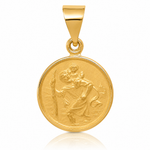 18k Saint Christopher Medal Pendant - Lifestyle View