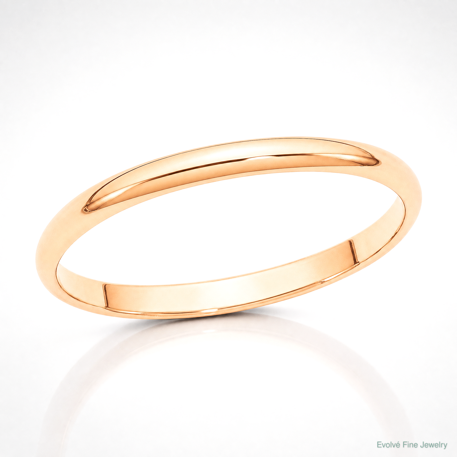 10k Rose Gold 2mm LTW Half Round Band Size 4 - Lifestyle View