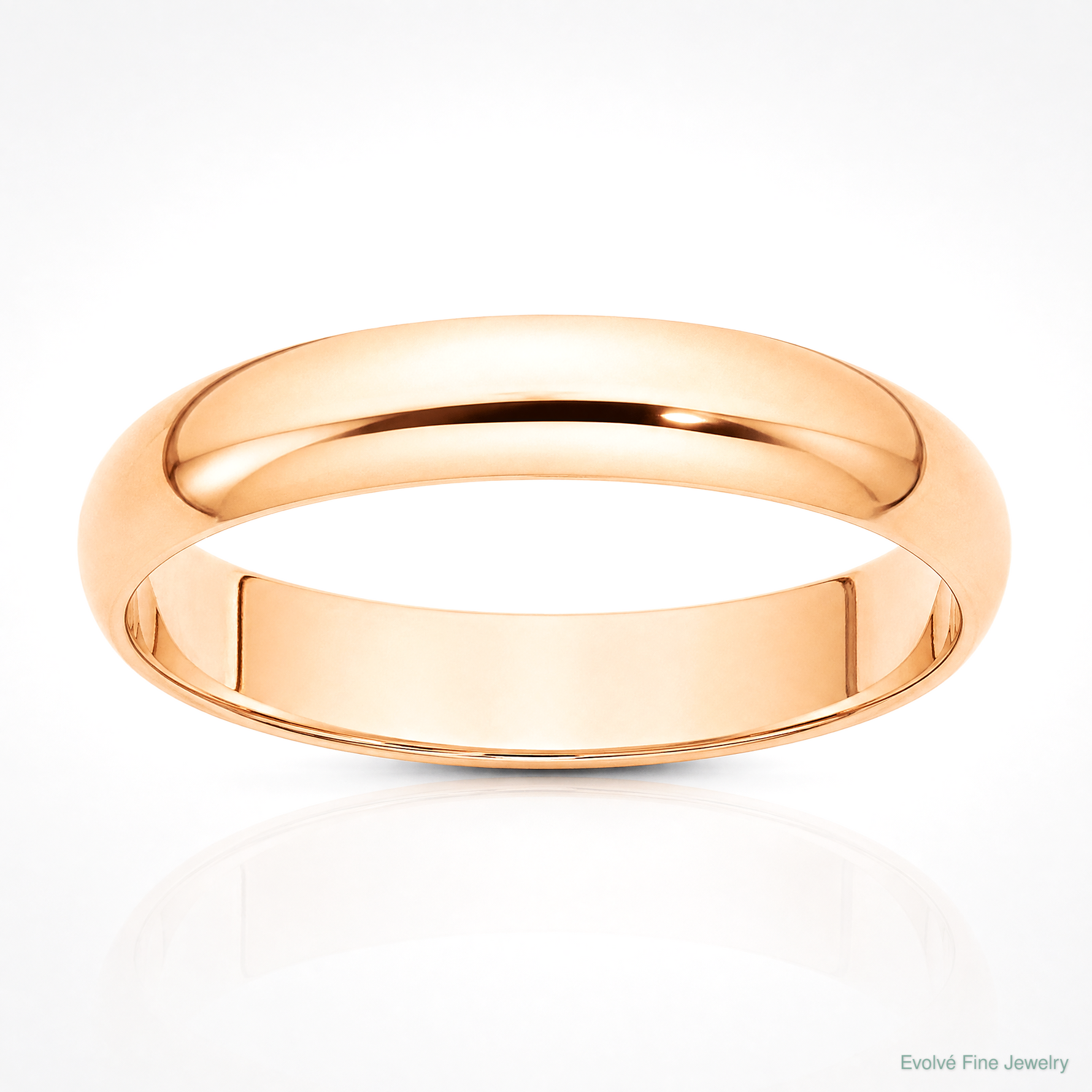 10k Rose Gold 4mm LTW Half Round Band Size 4 - Lifestyle View