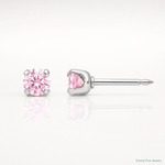 Inverness 14k White 3mm Pink CZ Earrings - Lifestyle View