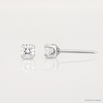 Inverness 14K White Gold 3mm CZ Long Post Earrings - Lifestyle View