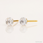 Inverness 14K Polished 4mm Crystal Faceted Ball Post Earrings - Lifestyle View
