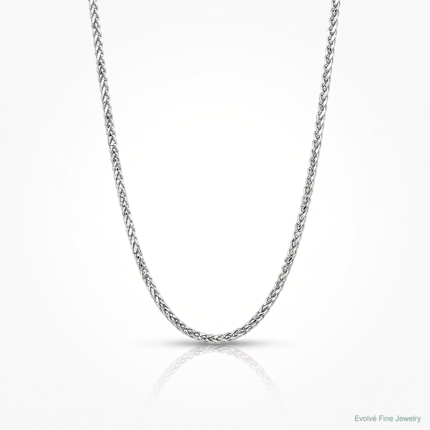 Leslie's 14K White Gold .8mm D/C Quadra Wheat Chain - Lifestyle View