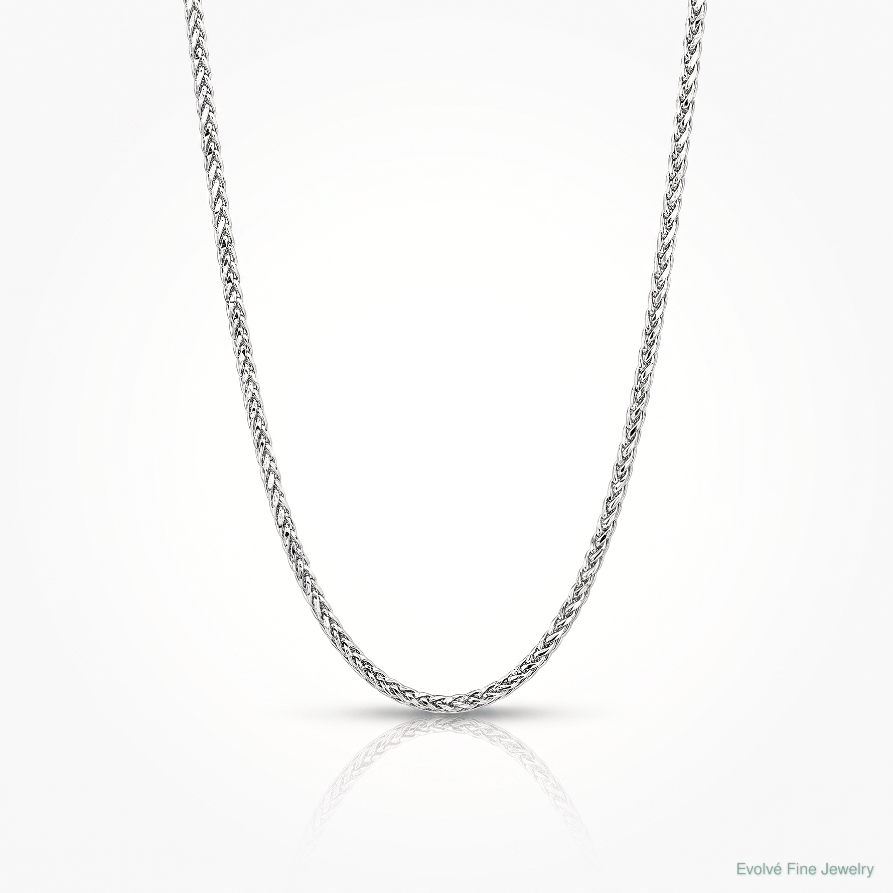 Leslie's 14K White Gold .8mm D/C Quadra Wheat Chain - Lifestyle View