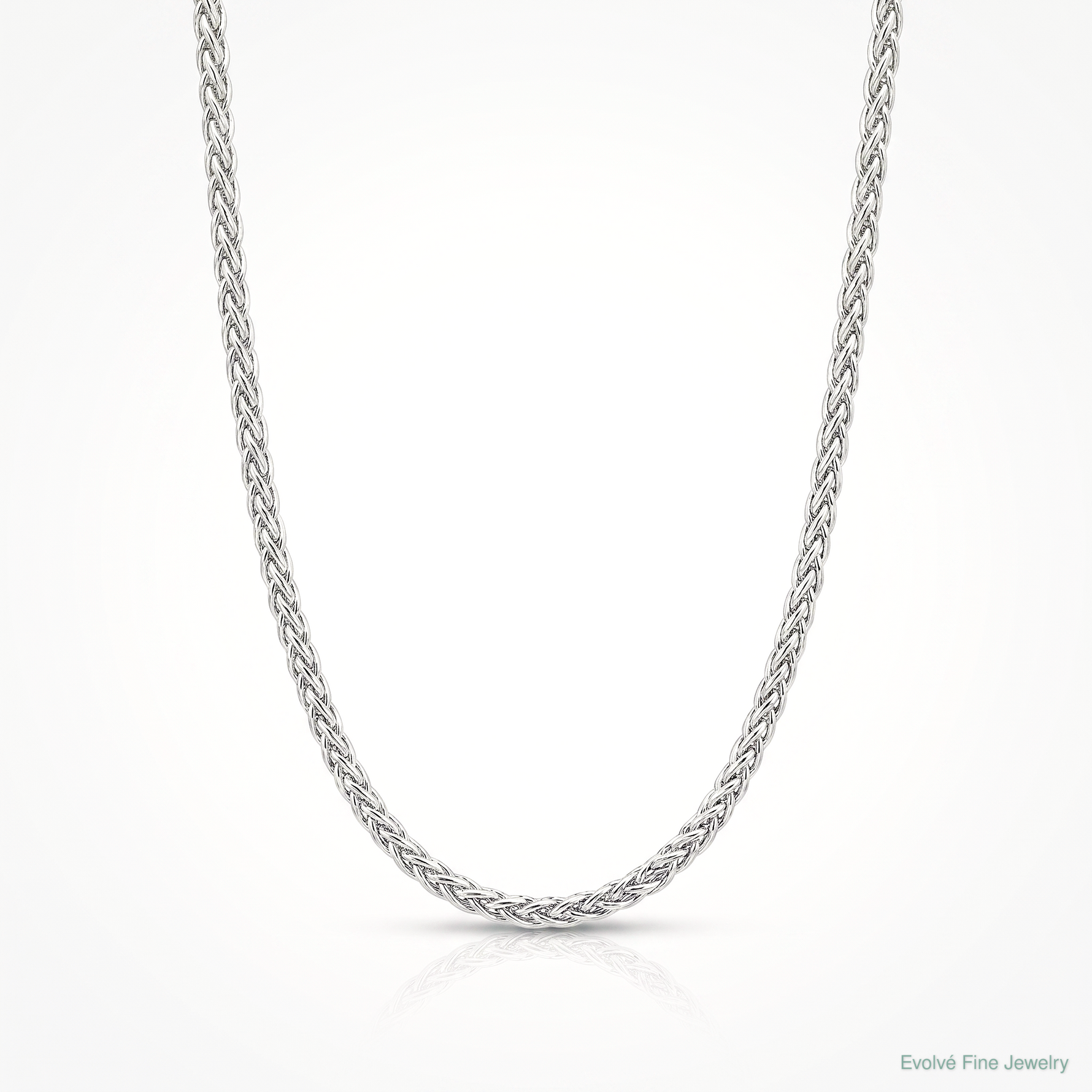 Leslie's 14K White Gold Adjustable 1mm Wheat Chain - Lifestyle View