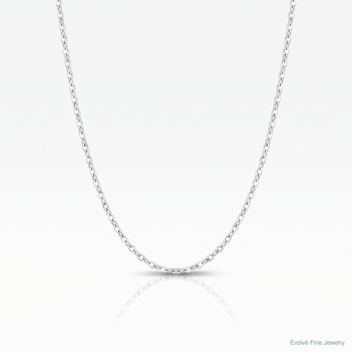 Leslie's 14K White Gold Adjustable 1.2mm Flat Cable Chain - Lifestyle View