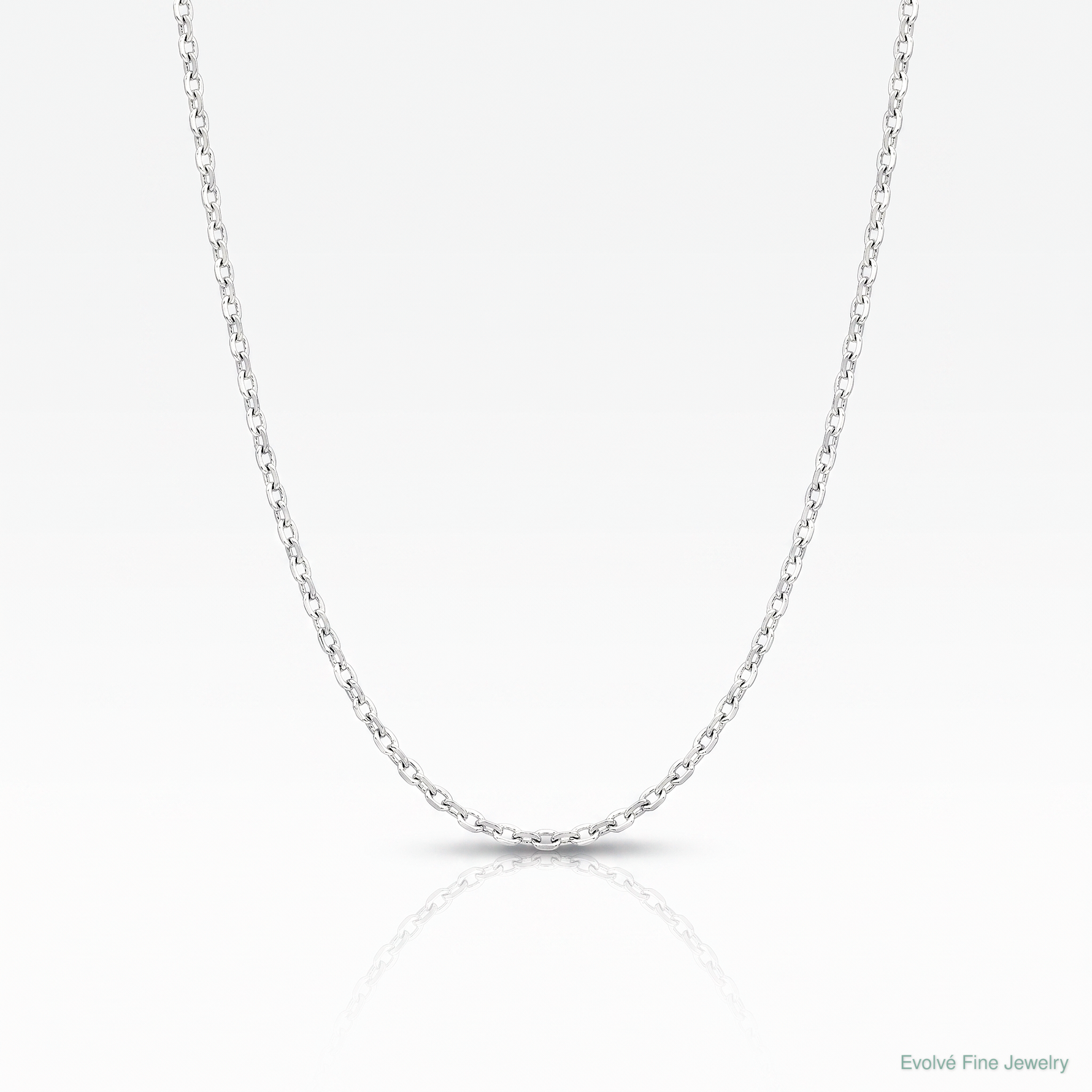 Leslie's 14K White Gold Adjustable 1.2mm Flat Cable Chain - Lifestyle View