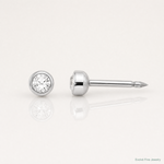 Inverness 14k White 3mm Crystal Bezel Earrings - Lifestyle View