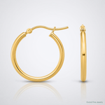 Leslie's 14K 2x20mm Polished Hoop Earrings - Lifestyle View