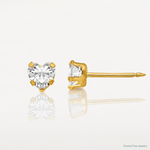 Inverness 14k 4mm Clear Heart CZ Earrings - Lifestyle View